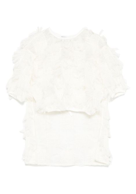 T-shirt con frange MIMISOL | MFTP091 TS1014CRM